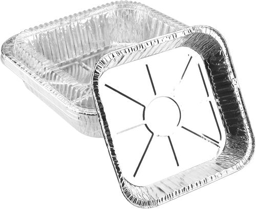Aluminum Foil Pans - 40 Pack 7.8" x 7.8" Disposable Containers with Clear Lids for Cooking & Baking