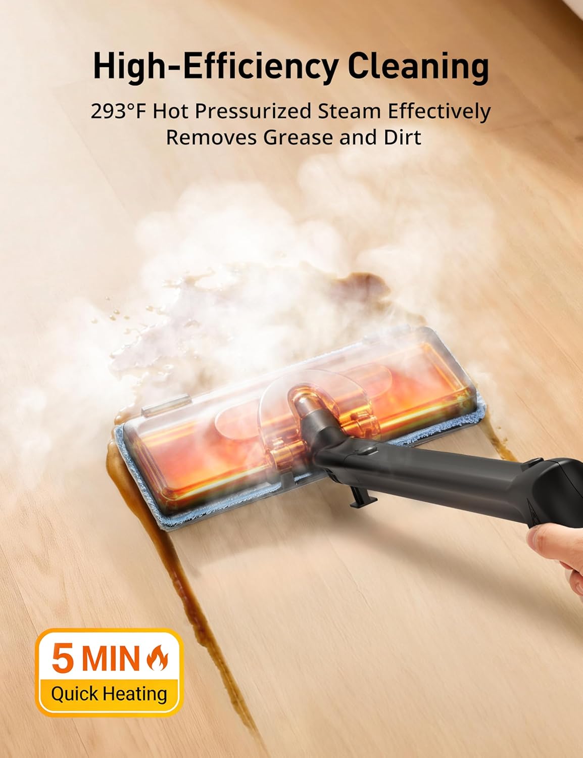Platinum Steam Cleaner - 293°F Handheld Steam Mop with 21 Attachments & 50oz Capacity for Home Use