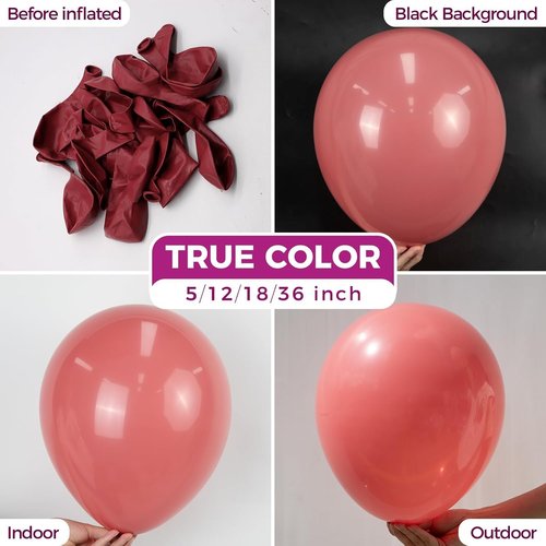 Bezente 36-Inch Dusty Pink Giant Balloons - 8 Pack Jumbo Round Latex Balloons for Weddings & Parties