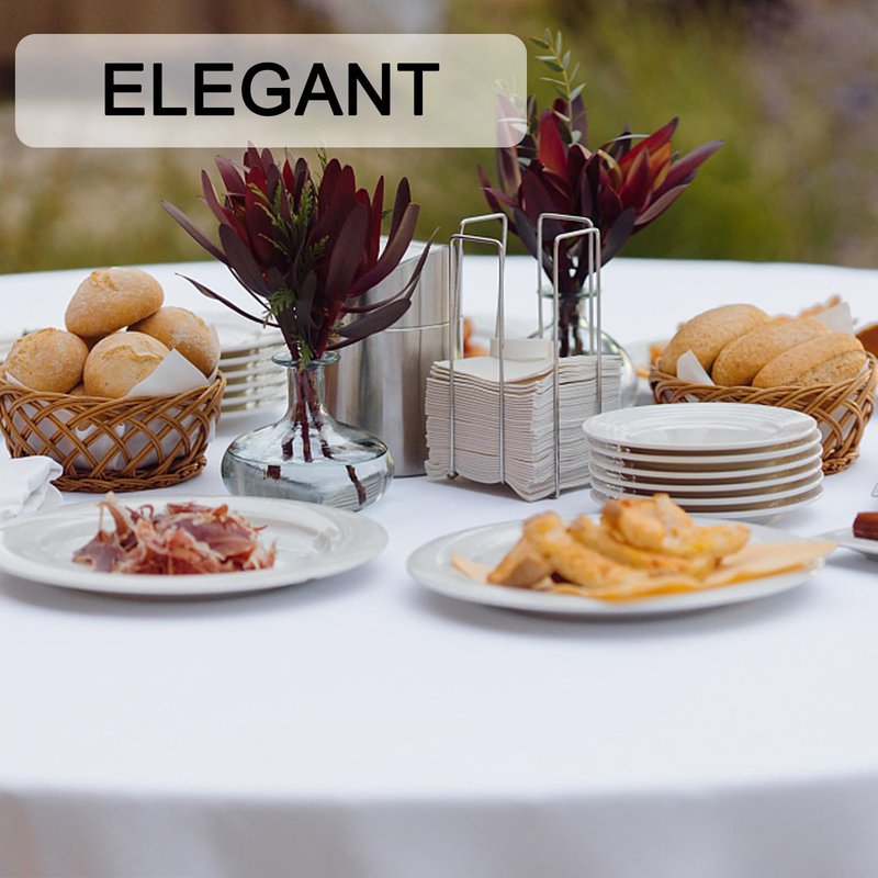 PLOYMONO 8 Pack White 90" Round Tablecloths, Reusable Polyester Table Covers for Buffet Banquet Party Wedding Restaurant