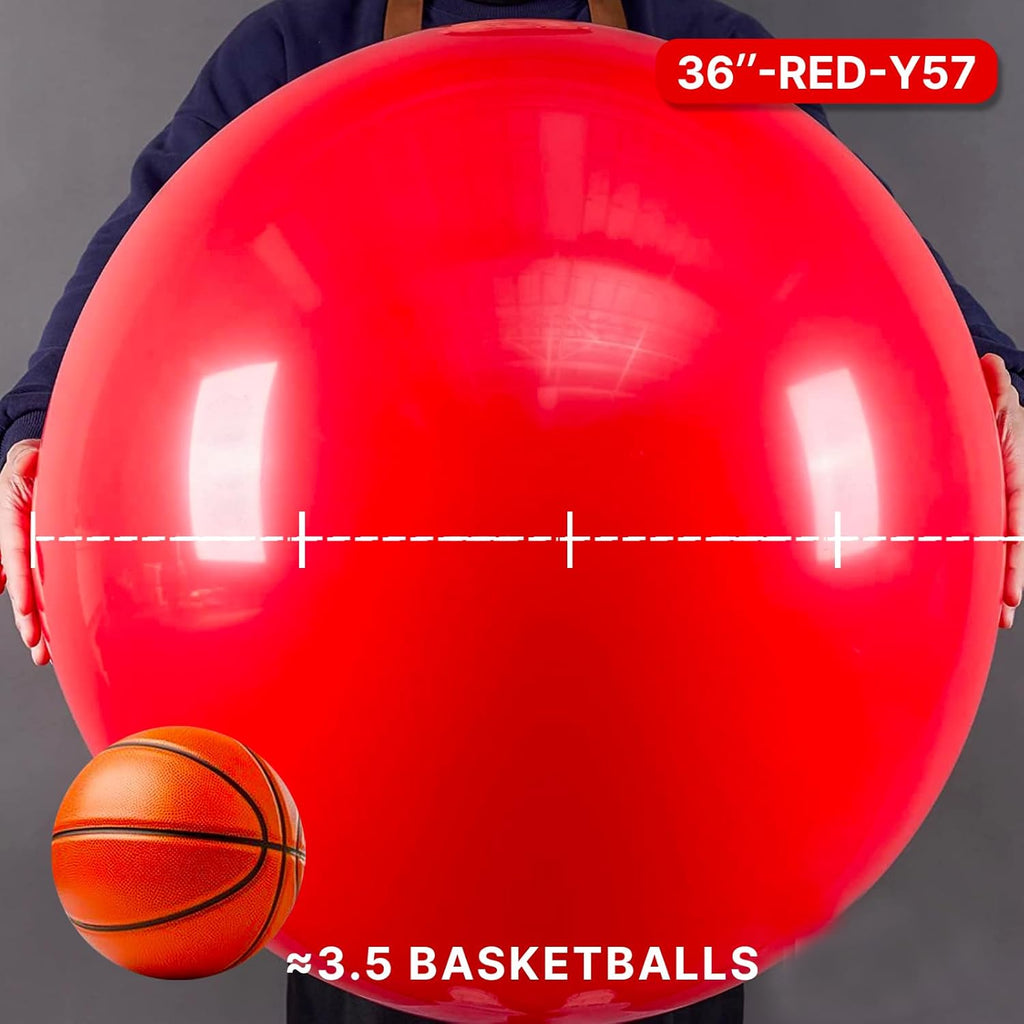 PartyWoo Red Helium Balloons - 36 Inch | 4-Pack for Birthday, Graduation & Special Events