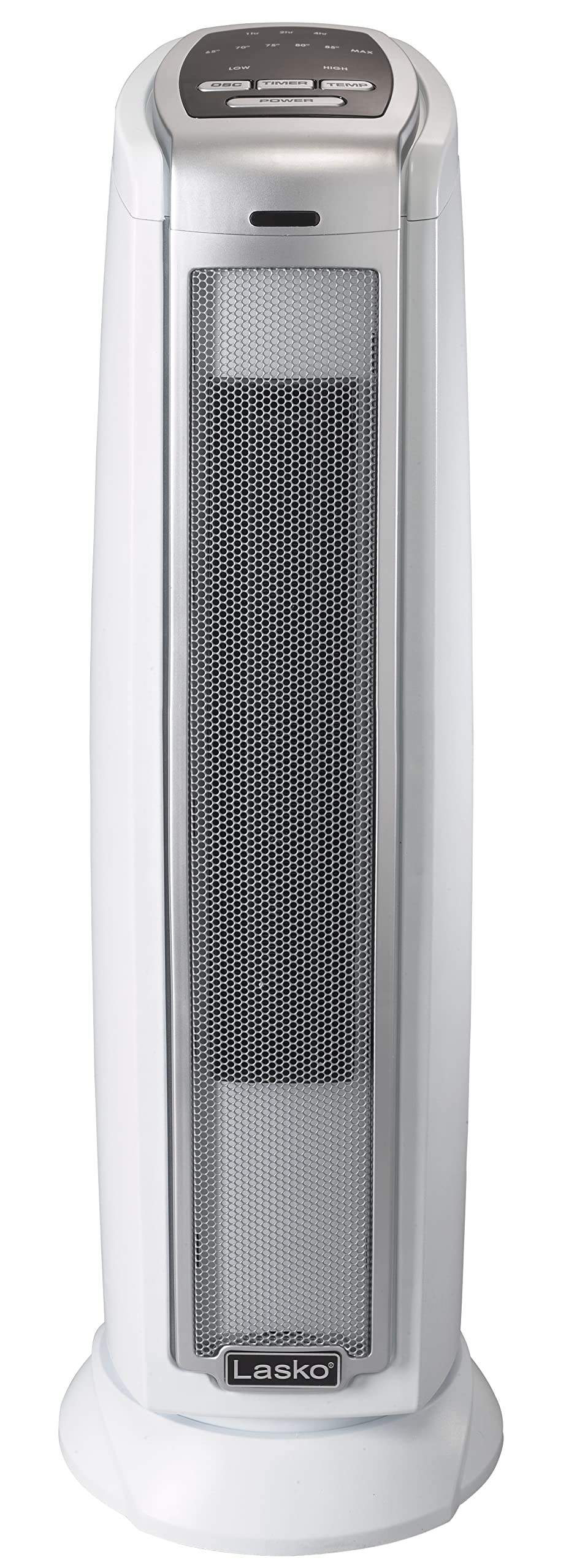 Lasko Oscillating Ceramic Tower Space Heater for Home with Overheat Protection, Timer, 22.5 Inches, Silver, 1500W, 5775
