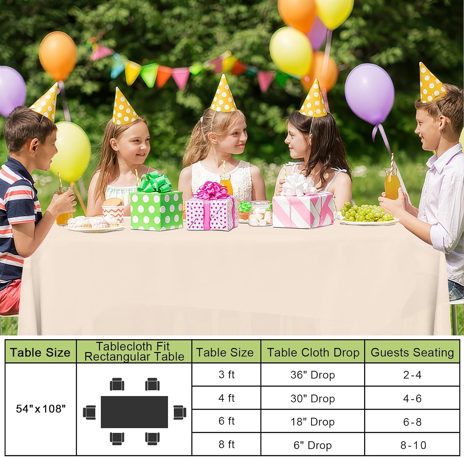 Smiry Disposable Table Cloth - Waterproof 54 x 108 Inch Rectangle Table Cover | Sturdy Ivory 6 Pack for Parties