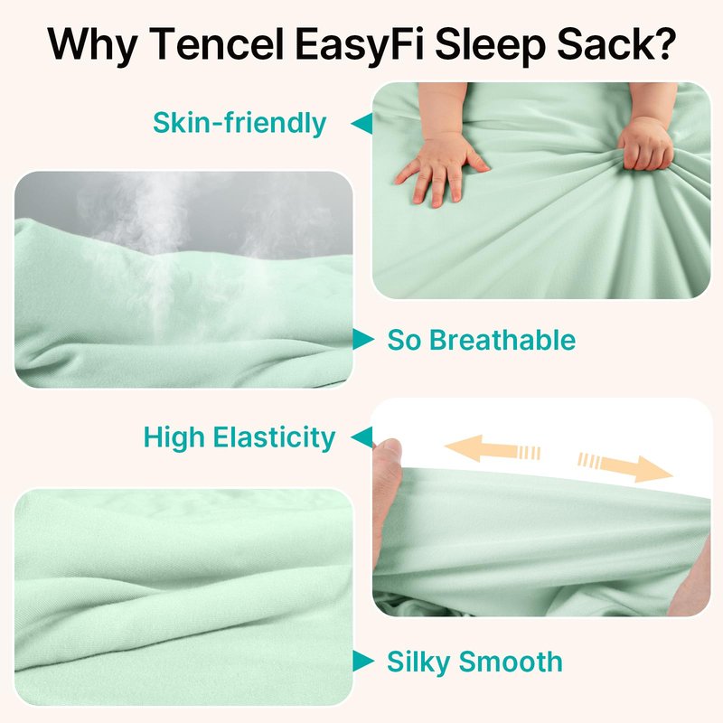 Supersoft Rayon Made from Bamboo Sleep Sack 18-24 Months 0.5 Tog Lightweight Toddler Sleep Sack 2t Baby Wearable Blanket with 2-Way Zipper Summer Unisex Sleeping Bag for Babies (2 Pack) Green & Blue