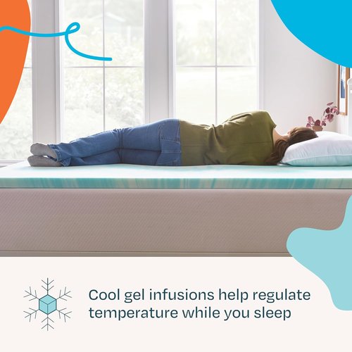 Linenspa 2 Inch Gel Memory Foam Mattress Topper - California King Size | Cooling & Pressure Relieving, CertiPUR Certified
