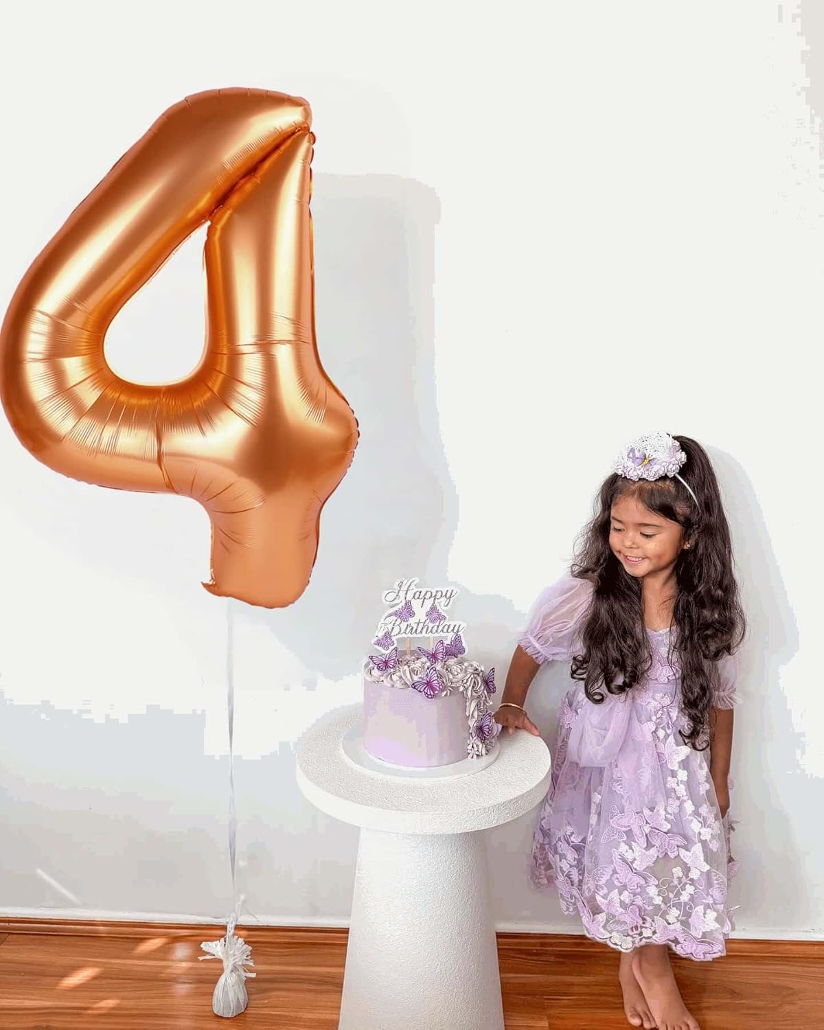 Orange Number 4 Balloon - 40 Inch Giant Foil Balloon for 4th Birthday Party Decorations