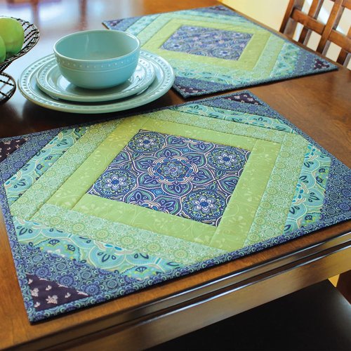 June Tailor Quilt As You Go Placemats Patterns Casablanca, Natural, 6 Pcs