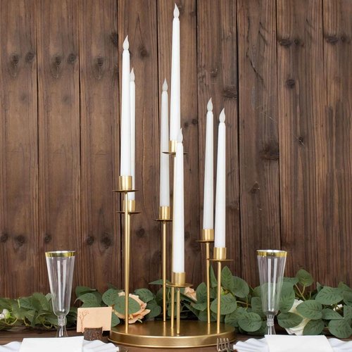 Efavormart 15" Tall Gold Metal Cluster Taper Candle Holder - Elegant Wedding Table Centerpiece