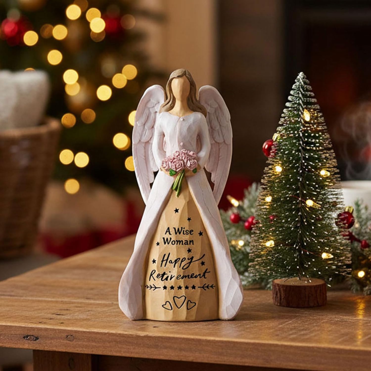 NAN ZAI NAN FANG Retirement Gifts for Women | Funny Hand-Painted Angel Figurine - 5.5" Personalized Gift for Coworkers, Teachers, Nurses & Friends