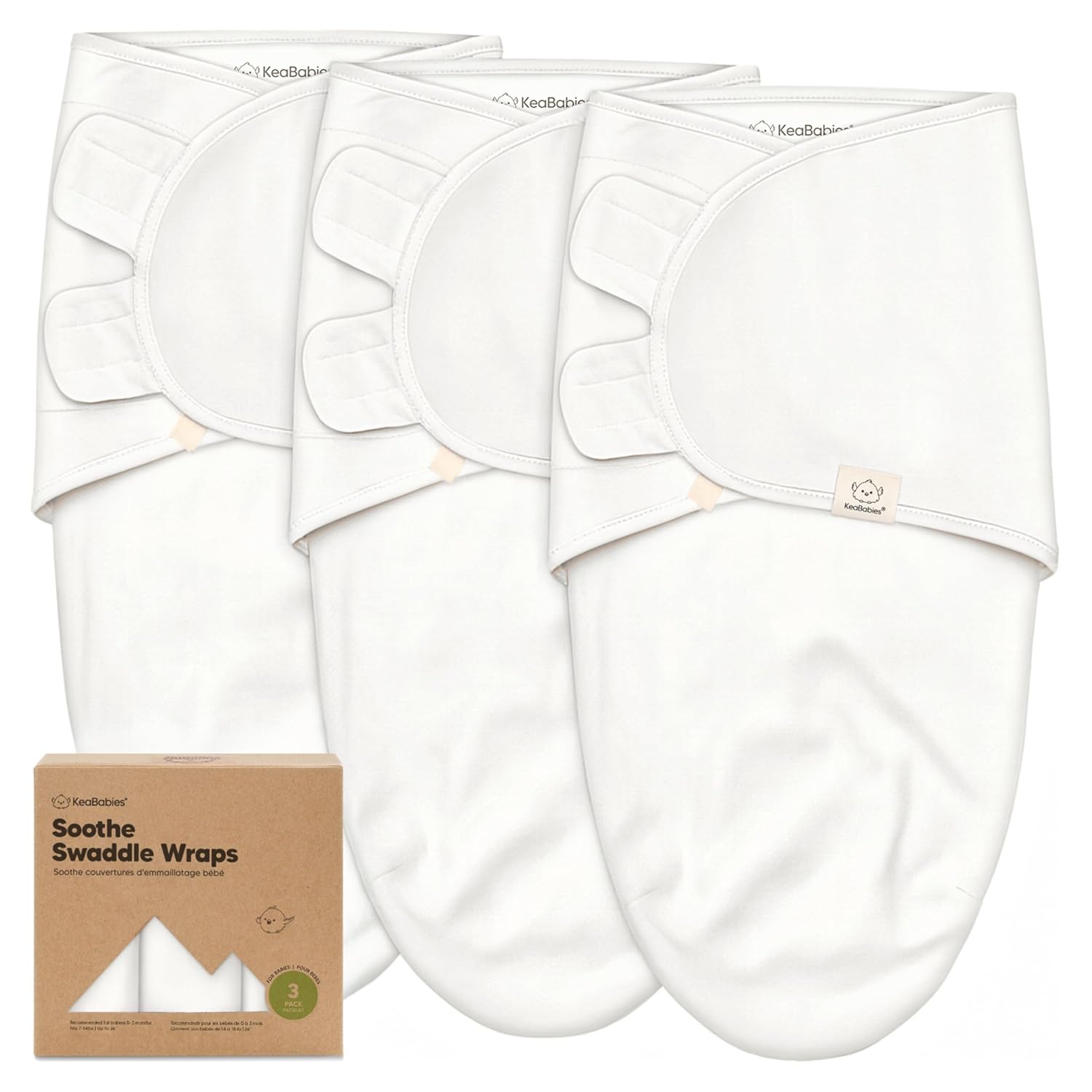 Organic Baby Swaddle Sleep Sacks by [Brand Name] - Soft & Snug Newborn Swaddles for Infants 0-3 Months | 3-Pack in Soft White