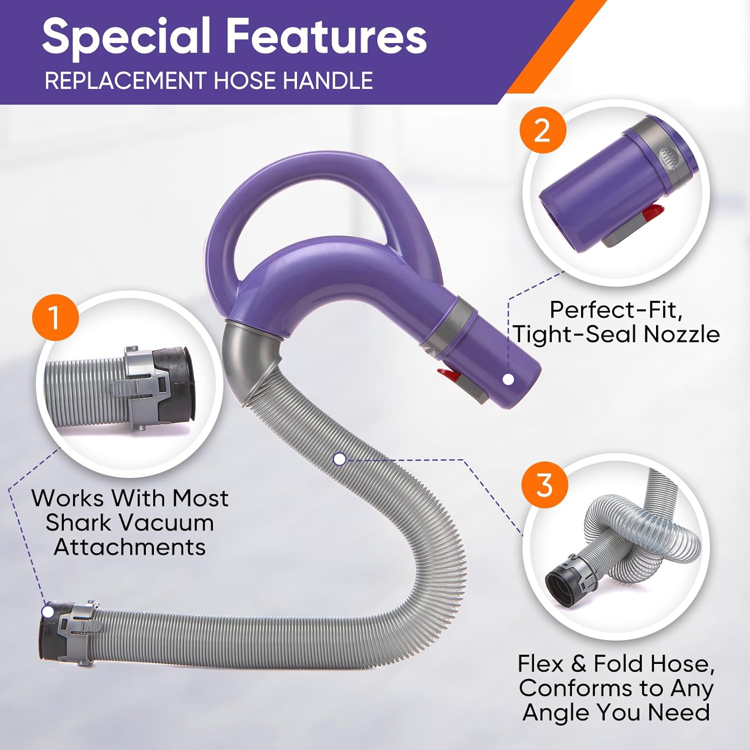 Shark - Upgraded Vacuum Hose Replacement for Navigator Lift-Away & Rotator Models NV350-NV360 | Durable & Flexible Design