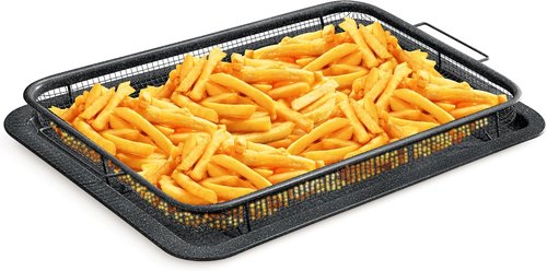 Bakken Swiss Crisper Tray - Non-Stick Gray Marble Coating | 2-Piece Set for Healthier Cooking
