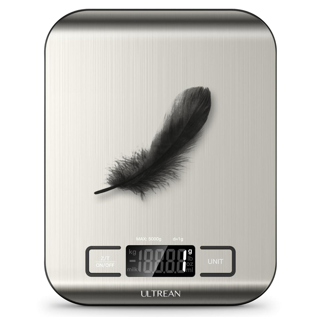 Ultrean Digital Kitchen Scale - Accurate Weight Measurement in Grams & Ounces | 11lb Capacity, 304 Stainless Steel