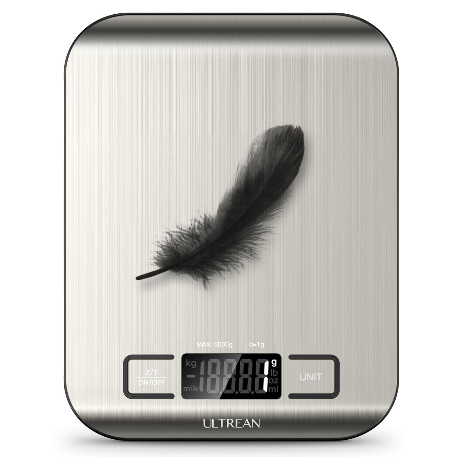 Ultrean Digital Kitchen Scale - Accurate Weight Measurement in Grams & Ounces | 11lb Capacity, 304 Stainless Steel