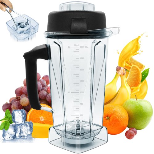 New For Vitamix Blender Pitcher 64oz Container, Replace 5200 5000 6500 7500 Pro500 750 Vita-Prep vm0101 vm0102 vm0103 vm0197 E310 320 asy172 A2300 A3300 etc Container Jar Cup, 1 Year Manufacturer