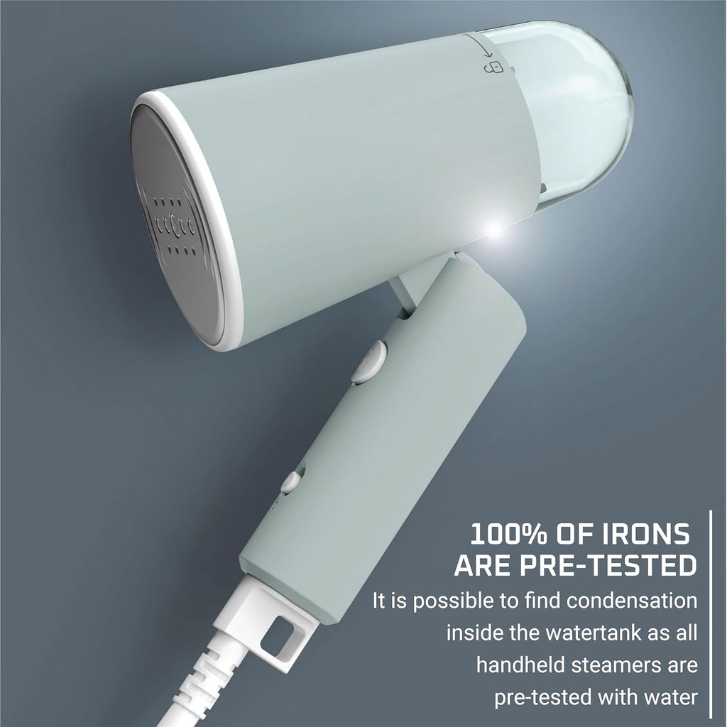Rowenta Mini Travel Steamer - Portable Handheld Clothes Steamer, 1100 Watts, 2.3 Oz Tank, Green
