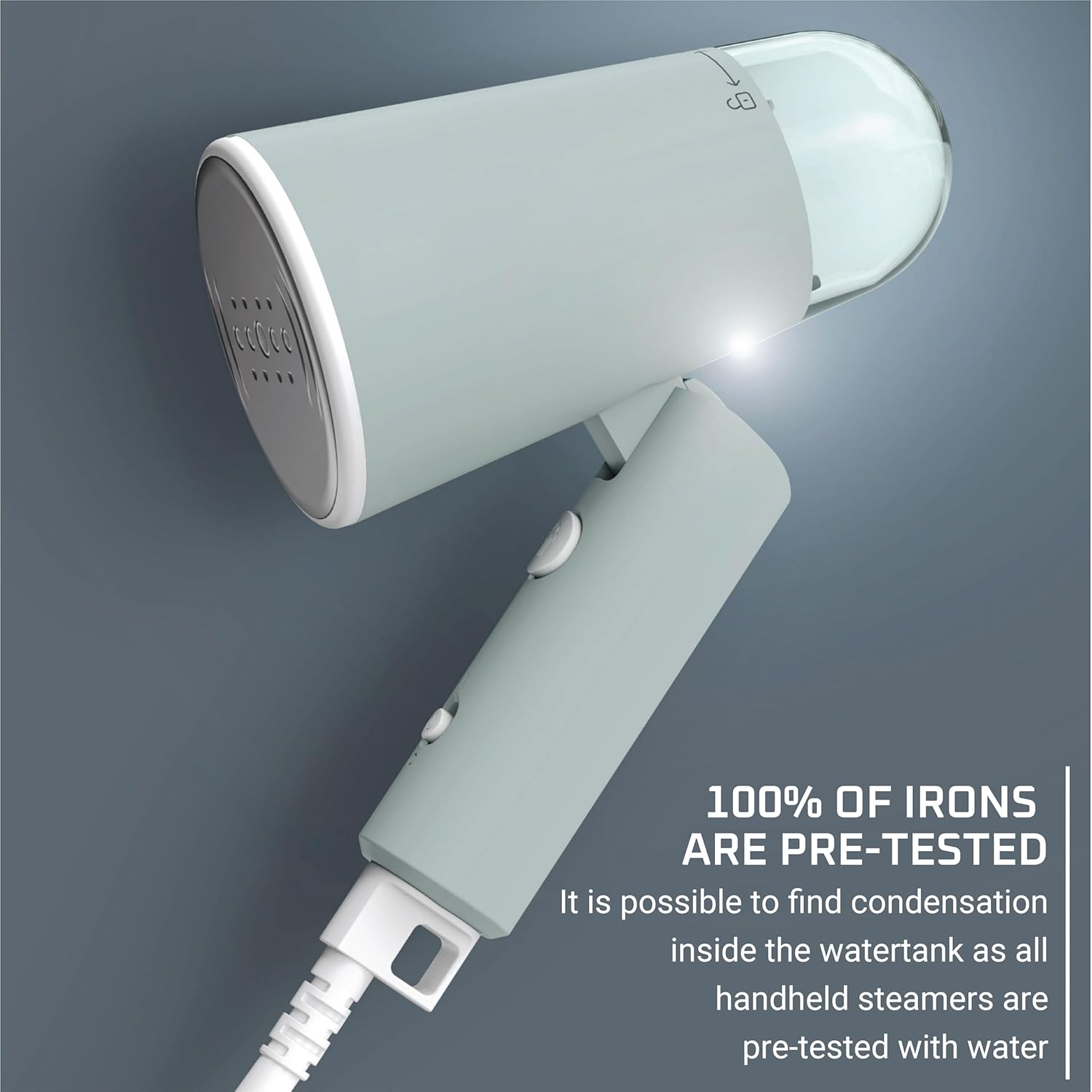 Rowenta Mini Travel Steamer - Portable Handheld Clothes Steamer, 1100 Watts, 2.3 Oz Tank, Green