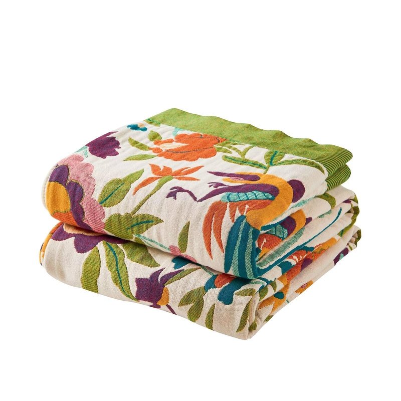XIBLC Boho Throw Blanket for Bed, 100% Cotton Soft Rustic Quilt Fall Blanket, 80" 90" Floral Printed Farmhouse Decor Bed Blankets, All Season Rustic Reversible Bohemian Throw Quilt