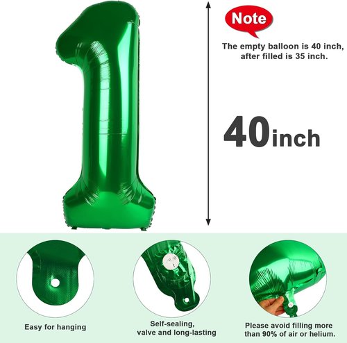 27-Inch Dark Green Number 40 Balloon by [Brand Name] - Perfect for Birthday, Graduation & Wedding Celebrations