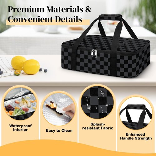 Coobiiya Insulated Casserole Carrier - Keeps Food Hot or Cold | Portable Tote for 9" x 13" Baking Dish