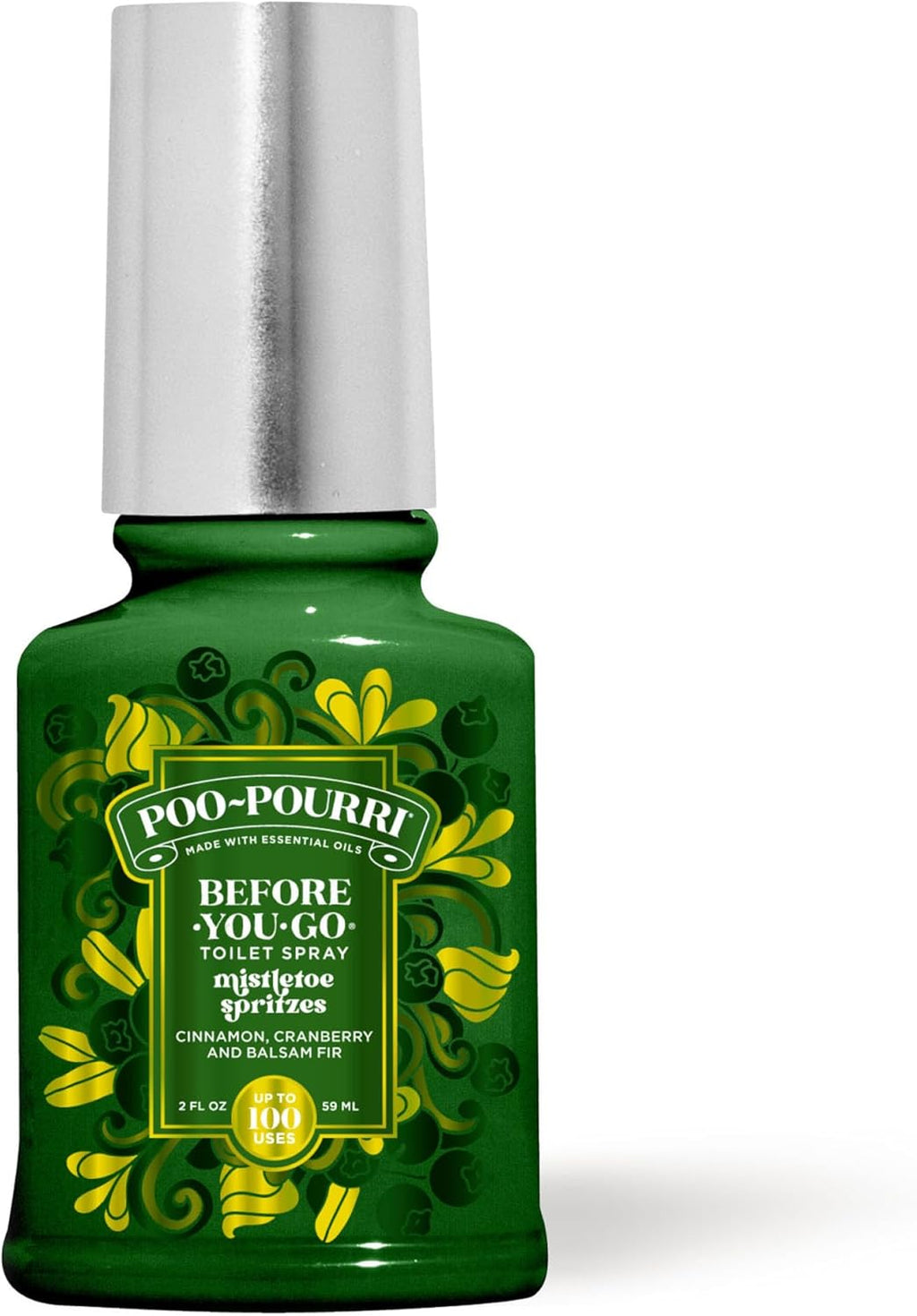Poo-Pourri Toilet Spray - Mistletoe Spritzes, 2 Fl Oz | Cypress, Cedar & Smoked Vanilla Scent