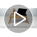 Bamboo Bed Tray Table with Folding Legs, Set of 2 Breakfast Trays