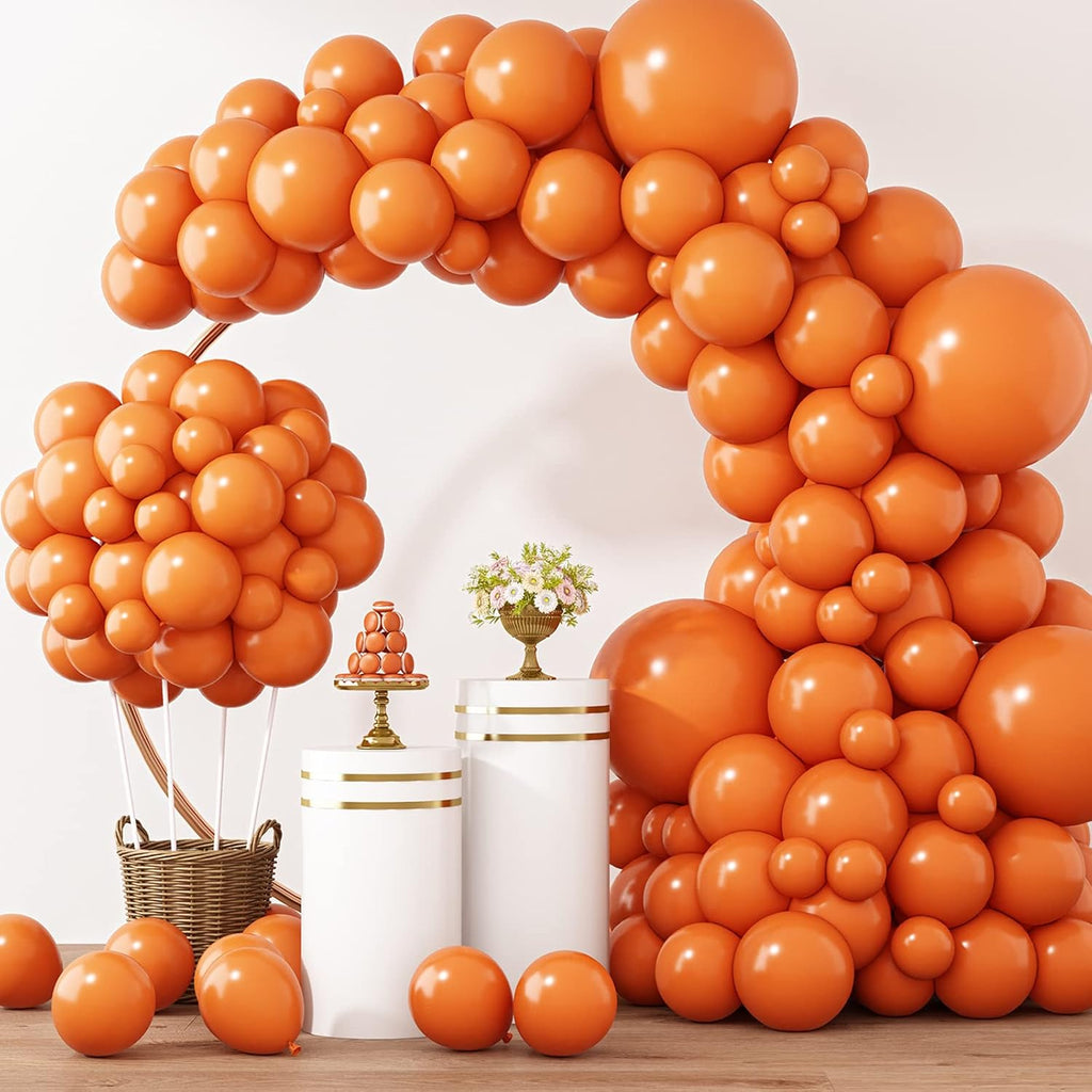RUBFAC Orange Balloon Arch Kit - 129pcs in Various Sizes for Halloween & Thanksgiving Celebrations