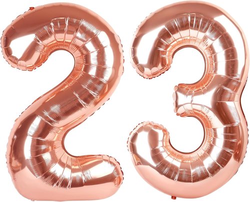 Big 23 Balloons | 40-Inch Rose Gold Number Balloons for Birthdays, Weddings, and Celebrations