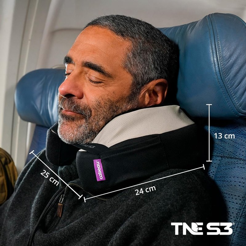 Cabeau Travel Neck Pillows for Airplanes – The Neck’s Evolution, TNE S3 – Supportive Memory Foam Design for Long Haul Flights – Attachable Seat Straps and 360° Support (Berlin Grey)
