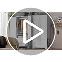 Freestanding Wooden Wardrobe Armoire with Hanging Rod and Drawers - Black