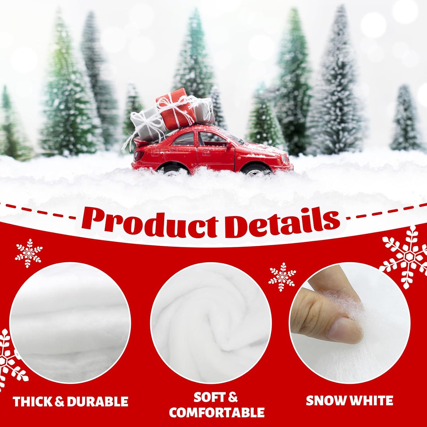 Skiennix Fake Snow Blankets - Perfect for Christmas Village Decor | 31.5 x 94.5 Inches (Set of 2)