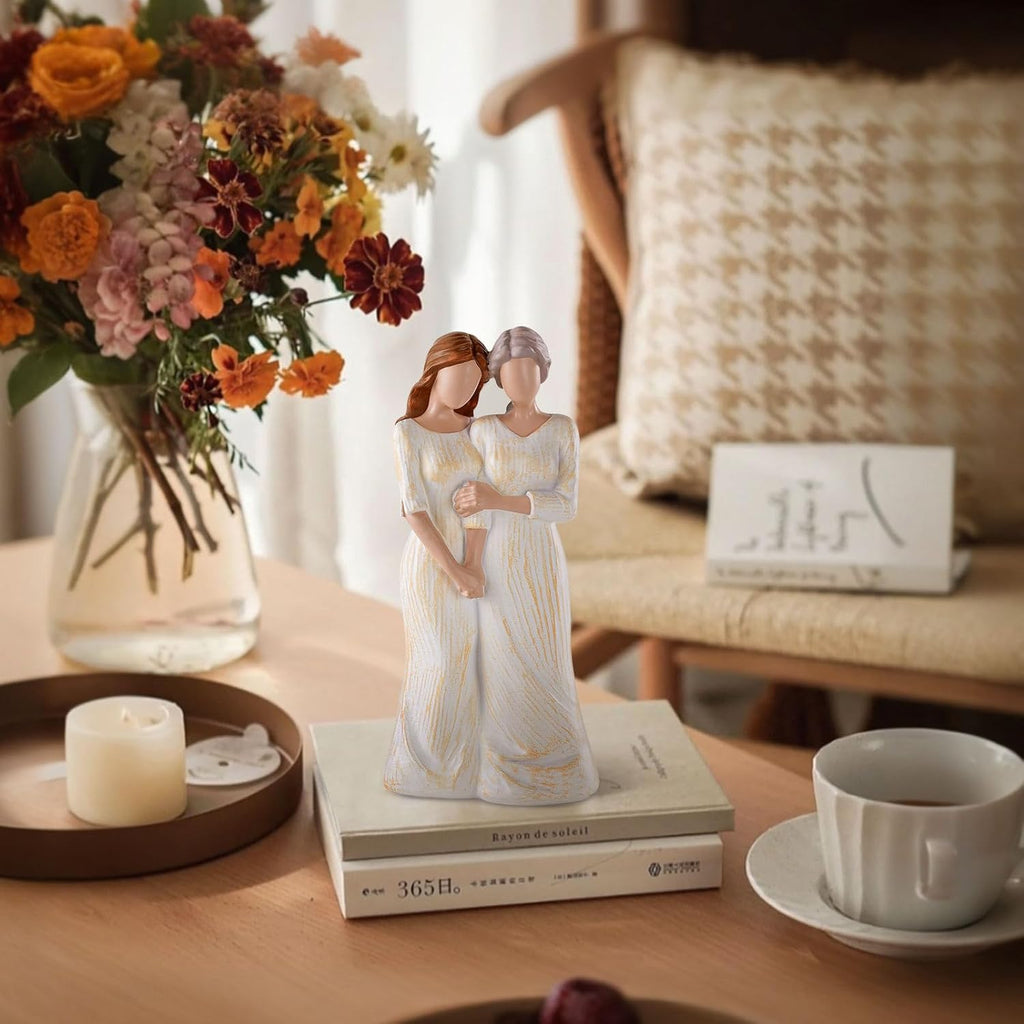 Storieme Hand-Painted Mother Daughter Figurine | 7.7" Sentimental Birthday Gift & Home Decor