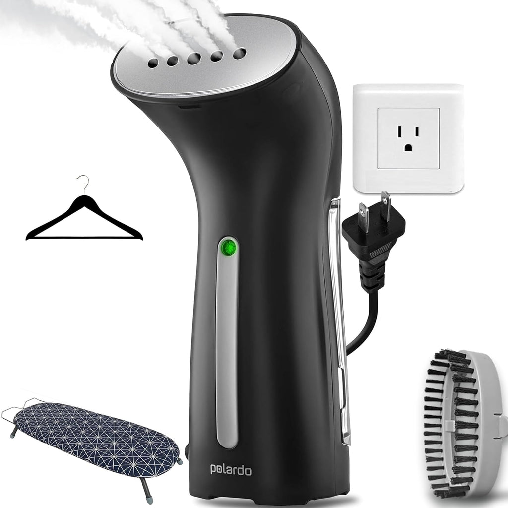 Polardo Travel Garment Steamer - Compact Handheld Clothes Steamer with 360° Anti-Spill Technology | Professional Wrinkle Remover