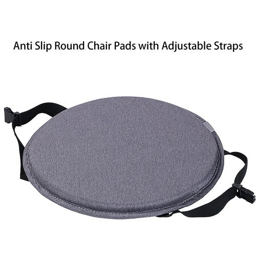13" Round Bar Stool Cushions Set of 2 Circle Chair Pads Anti Slip Chair Seat Cushion Padded with Straps for Kitchen Dining Chairs High Stools Retro Green