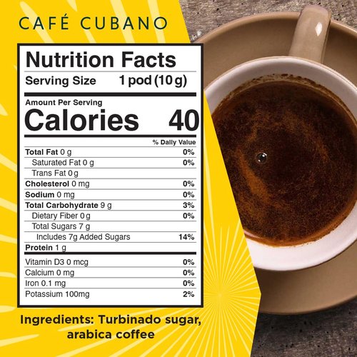 Oriente Sweetened Espresso Coffee Pods, 18 ct, Dark Roast Flavored Cuban Inspired Coffee in Single Serve Pods - 100% Arabica Coffee, Compatible with Keurig K Cups Maker