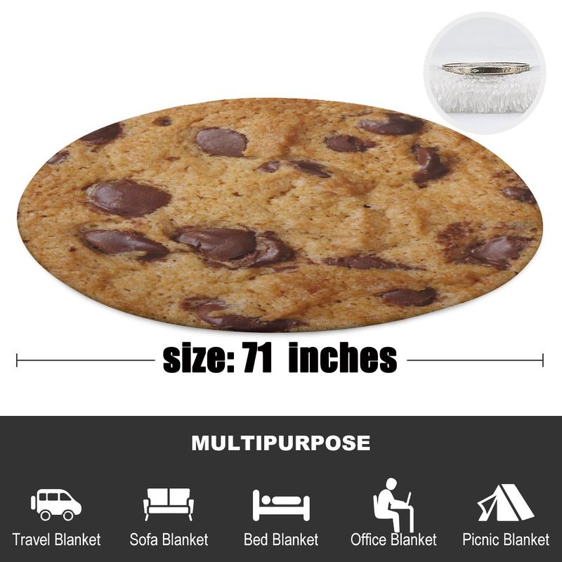 kerscton Cookie Blanket Giant Food Blankets Funny Soft Cookie Blanket Adult Size Flannel Gift for Teens Boys and Girls Suitable for Sofa Outdoor Living Room Indoor Bedroom 71 Inches