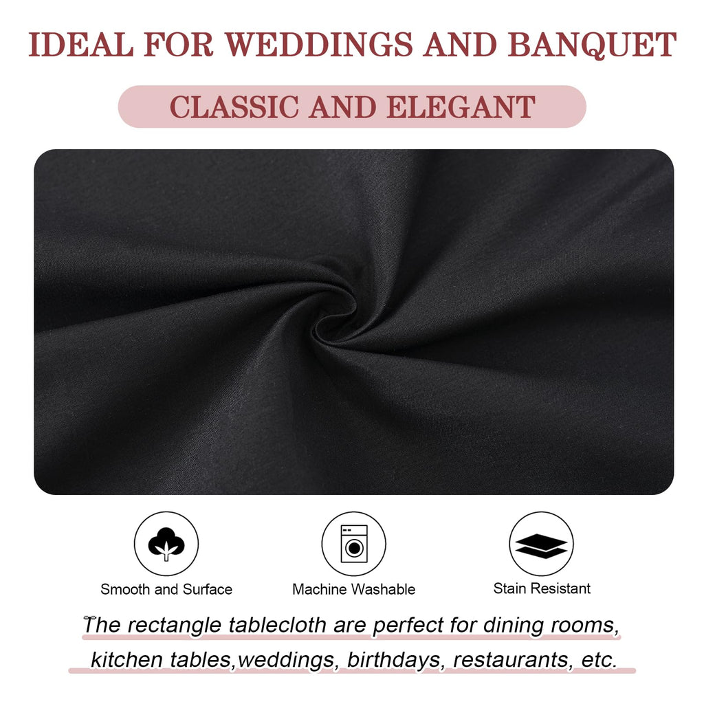 Mclisle 8 Pack Black Round Tablecloths 120 Inch Table Cloths for Round Tables, Wrinkle Resistant Washable Decorative Polyester Table Cover for Wedding Party Dining Banquet