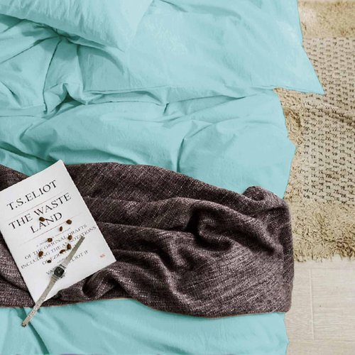 KimLuxz Turquoise Comforter Queen Size, 3 Piece Soft Teal Modern Bedding Set, Lightweight Aqua All Season Microfiber Down Alternative Bed Comforter with 2 Pillow Shams for Women Men