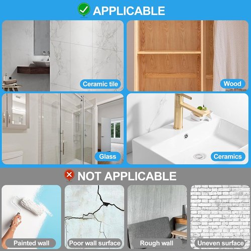 JINSHUNFA Heavy Duty Adhesive Wall Hooks - 13LB No Drill Transparent Waterproof - 8 Pack for Bathroom & Kitchen
