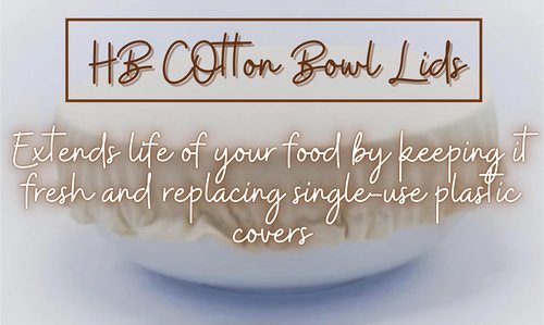 Hell Blues 4- Pack Organic Bowl Covers Reusable 100% Cotton Stretchy Cloth Bread, Dough Proofing and Food Storage, Compostable Bowl Cover ~ XL