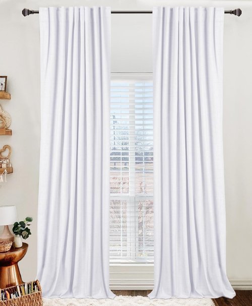 100% Blackout Shield Blackout Curtains - Thermal Insulated Drapes for Bedroom | 50" W x 63" L, Bright White