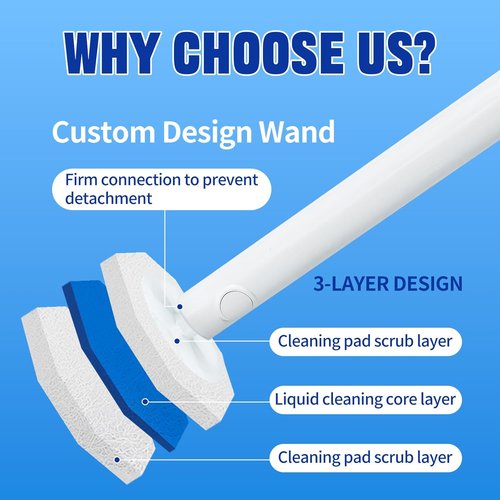 Clorox Disposable Toilet Brush Set - Touchless Cleaning System with 50 Refills | Wall Mounted Kit