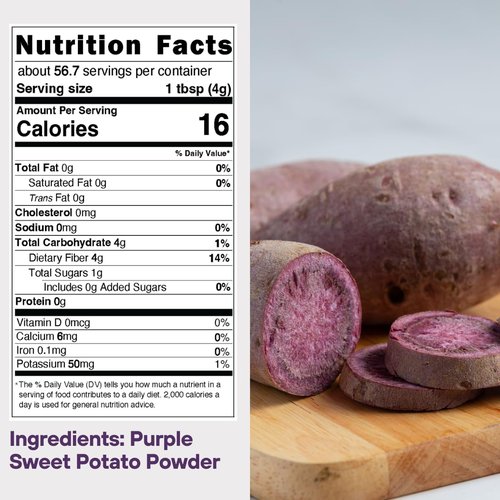 La Voie Pure Purple Sweet Potato Powder 8oz - One Ingredient Ube, Vegan, Non-Gmo, Purple Yam, Food Coloring