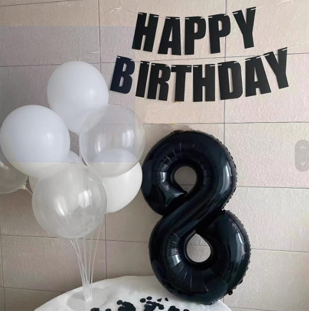Skiennix 40-Inch Black Number 28 Balloon - Jumbo Mylar Foil Helium Balloon for Birthday & Wedding Decor