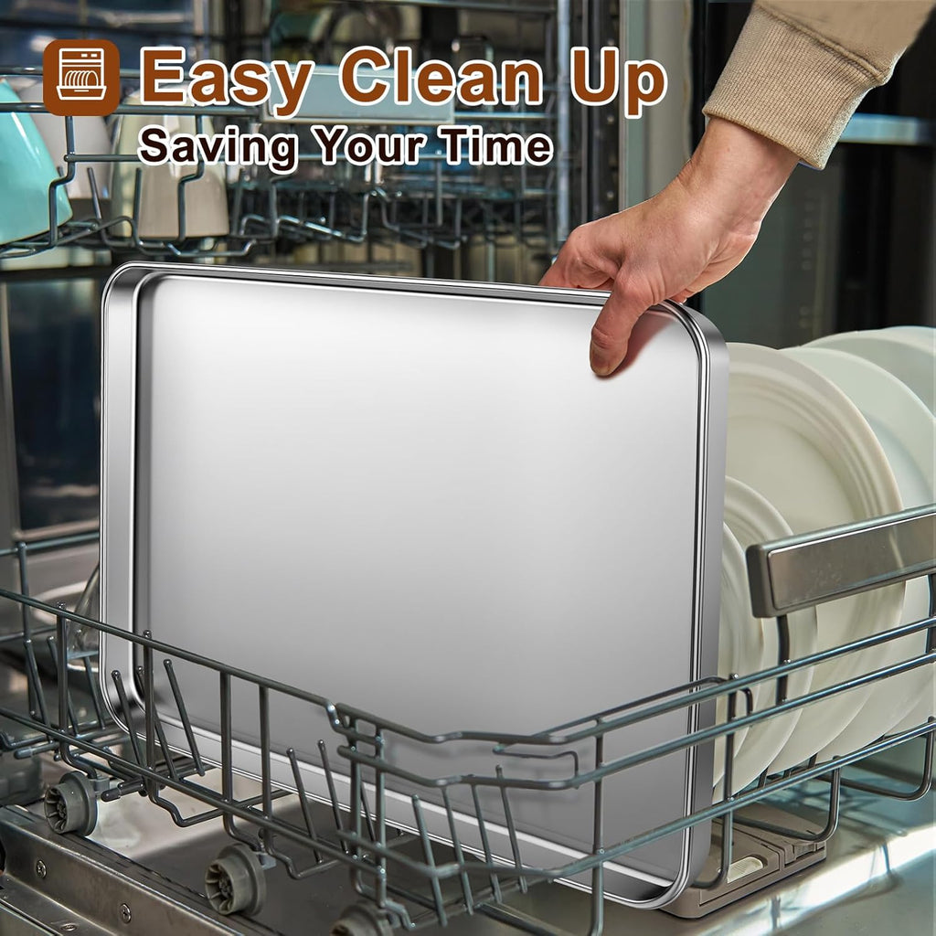 Skiennix Extra Large Stainless Steel Baking Sheet - Nonstick, Heavy Duty & Dishwasher Safe (20" x 14" x 1")