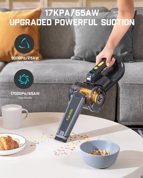 Fanttik Fold V10 Ultra Deluxe Handheld Vacuum - 17kPa Suction Power | Cordless, 35 Mins Runtime, Smart LED Display