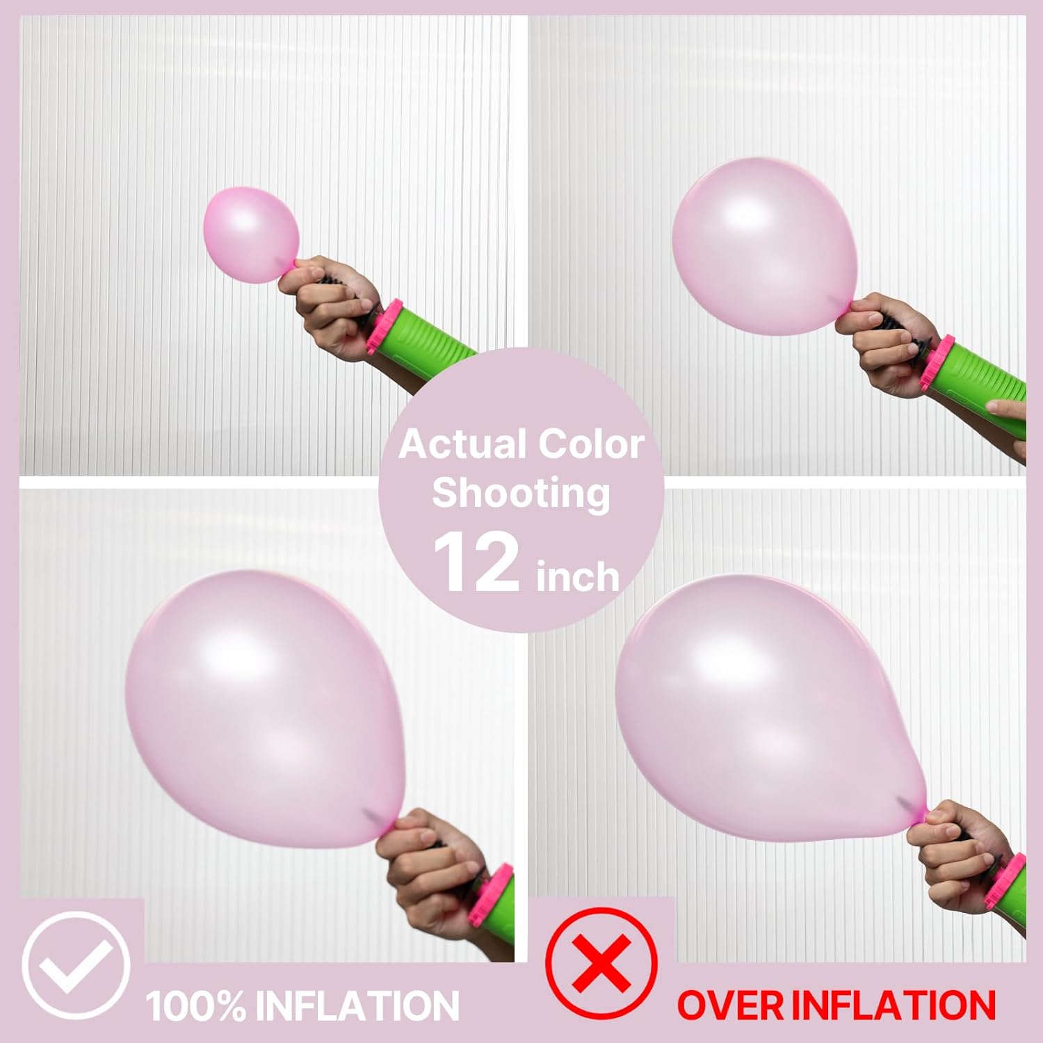 PartyWoo Light Pink Balloons - 50 Pcs 12-Inch Pearl Pastel Latex for Baby Shower & Birthday Parties