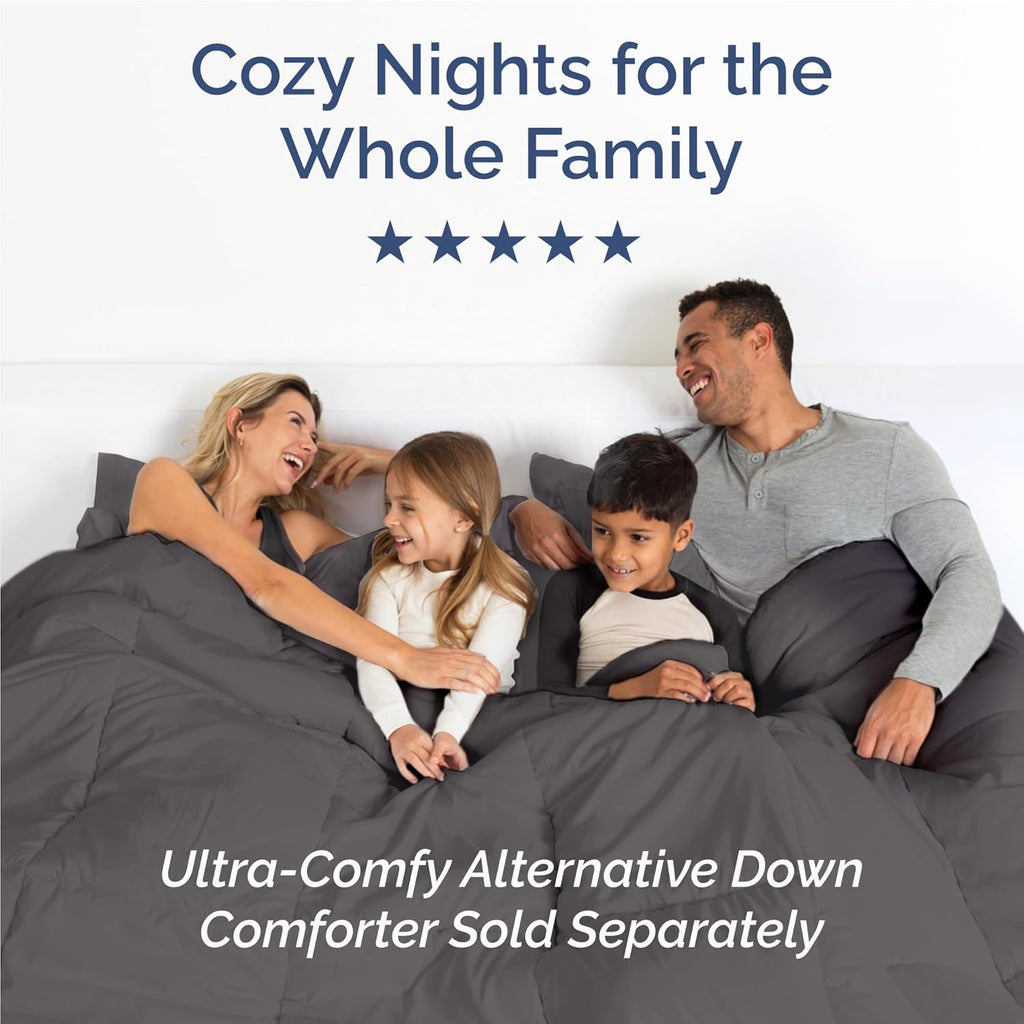 Skiennix Full Size 4 Piece Sheet Set - Ultra-Soft Cooling Bedding - Deep Pocket, Wrinkle-Free - Dark Grey