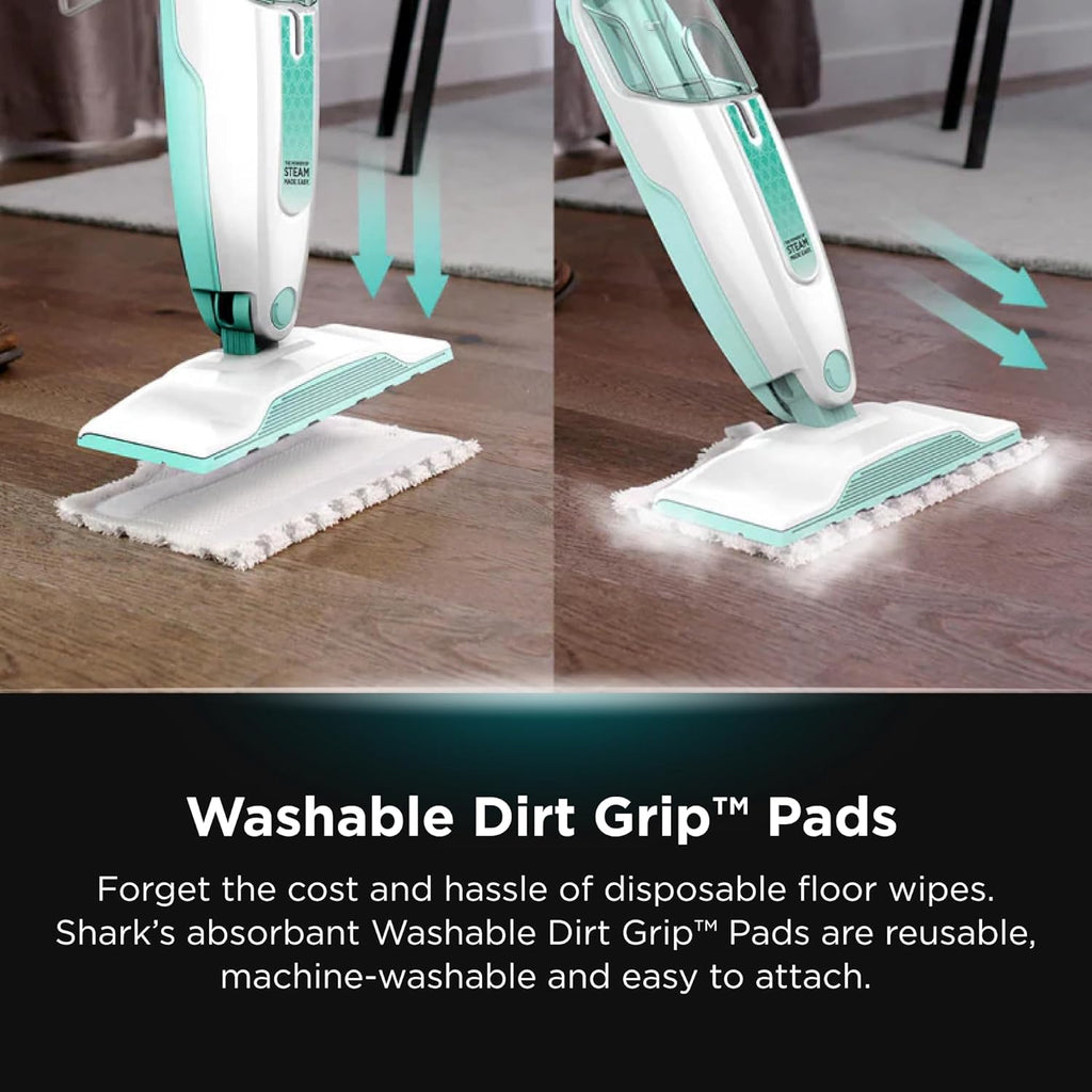 Shark Steam Mop | Hard Floor Cleaner with XL Removable Water Tank & 18-Foot Power Cord - White