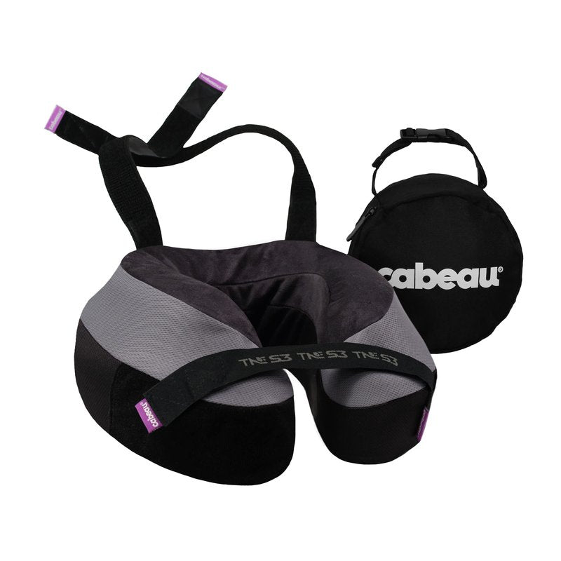 Cabeau Travel Neck Pillows for Airplanes – The Neck’s Evolution, TNE S3 – Supportive Memory Foam Design for Long Haul Flights – Attachable Seat Straps and 360° Support (Berlin Grey)
